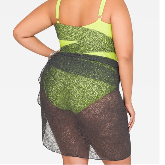 New Plus Size Women’s Ladies ASHLEY STEWART Long Mesh Swimsuit Sarong Co… - Picture 5 of 7